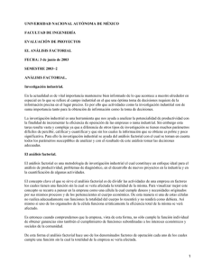 UNIVERSIDAD NACIONAL AUTÓNOMA DE MÉXICO FACULTAD DE INGENIERÍA EVALUACIÓN DE PROYECTOS