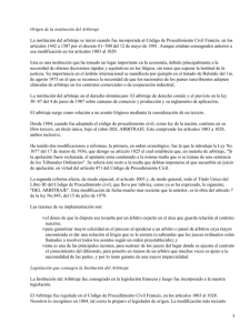 Origen de la instituci&oacute;n del Arbitraje