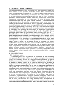 1.- CAUSAS DEL CAMBIO CLIMÁTICO
