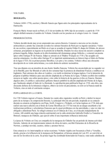 VOLTAIRE. Voltaire (1694&minus;1778), escritor y fil&oacute;sofo franc&eacute;s que figura entre los... BIOGRAF&Iacute;A.