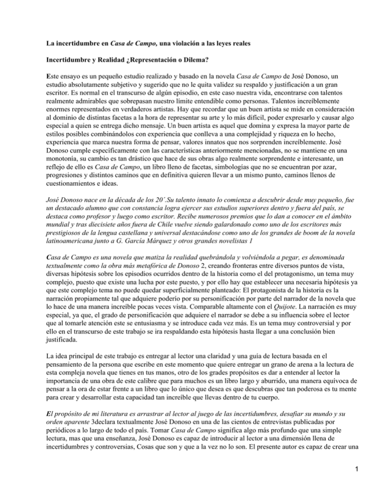 Casa de Campo; José Donoso