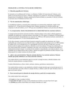 TRABAJO DE LA CENTRAL NUCLEAR DE COFRENTES. 1.−Ubicación geográfica de Cofrentes.