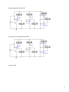 circuito polarizado con beta 100 con betas 1000 1