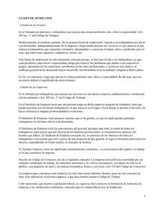 Clases de sindicatos