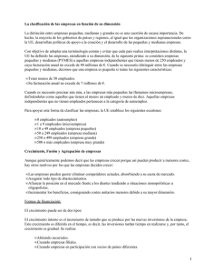 La clasificación de las empresas en función de su dimensión