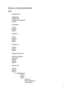DROGAS: ¿TE PARECEN DIVERTIDAS? Índice Introducción 3 Definiciones