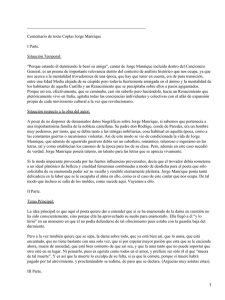 _________________________________________________________ Comentario de texto Coplas Jorge Manrique I Parte.