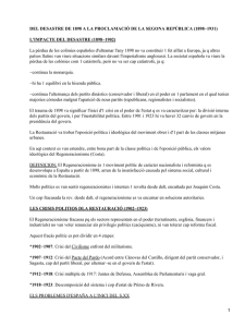 Del Desastre de 1898 a la Proclamaci&oacute; de la Segona Rep&uacute;blica (1898-1931)