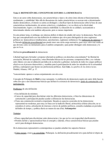 Tema I: DEFINICIÓN DEL CONCEPTO DE ESTUDIO: LA DEMOCRACIA