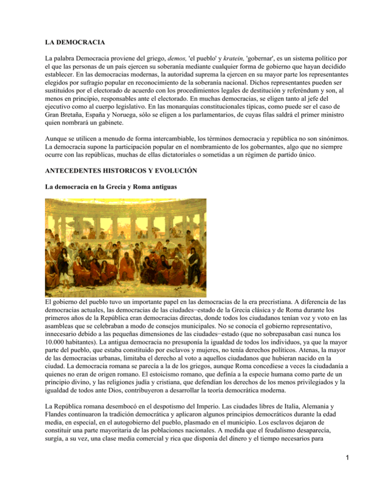 LA DEMOCRACIA Demos 