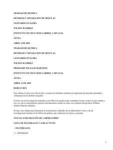 Densidad y separaci&oacute;n de mezclas
