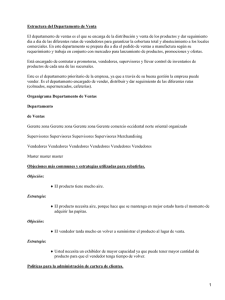 Departamento de Venta: estructura