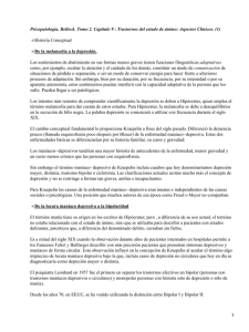 Psicopatología. Bellock. Tomo 2. Capitulo 9 : Trastornos del estado... Historia Conceptual adaptativas comunicación