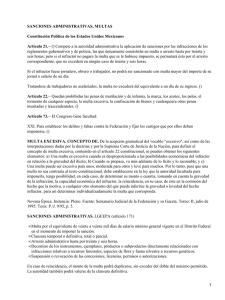 SANCIONES ADMINISTRATIVAS, MULTAS Constitución Política de los Estados Unidos Mexicanos Artículo 21.−