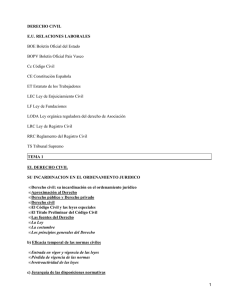 DERECHO CIVIL E.U. RELACIONES LABORALES BOE Bolet&iacute;n Oficial del Estado