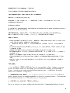 DERECHO INTERNACIONAL PUBLICO I UNIVERSIDAD CENTROAMERICANA (UCA)