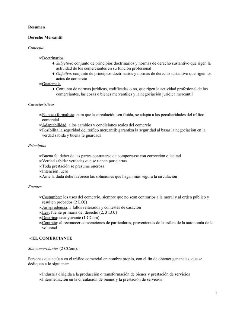 Derecho Mercantil Guatemalteco