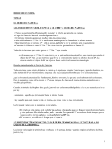 DERECHO NATURAL TEMA I EL DERECHO NATURAL