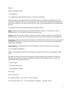 Derecho: TEMA1: INTRODUCCI&Oacute;N I. EL DERECHO