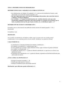 TEMA 5: DISTRIBUCIONES DE PROBABILIDAD DISTRIBUCIONES PARA VARIABLES ALEATORIAS CONTINUAS