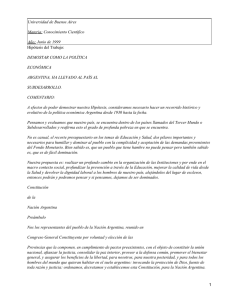 Universidad de Buenos Aires Materia: Conocimiento Científico Año: Junio de 1999