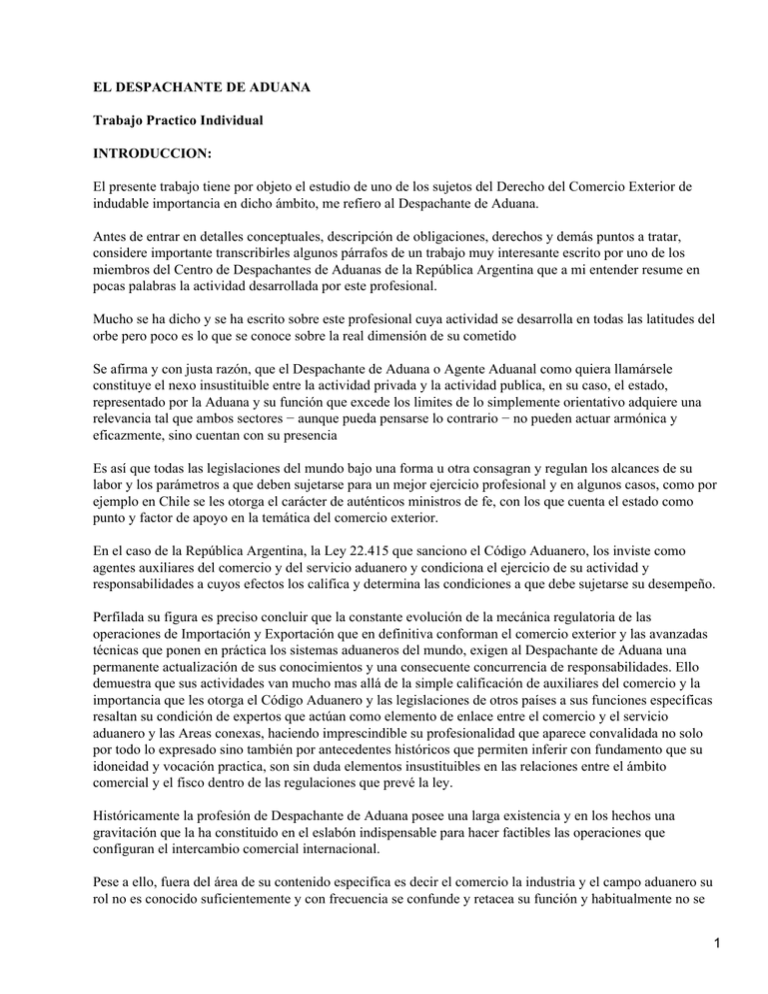 El despachante de aduana