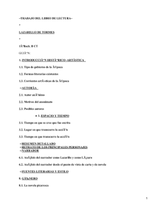 ~TRABAJO DEL LIBRO DE LECTURA~ * LAZARILLO DE TORMES 1ÂºBach. B CT