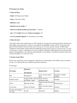 El Príncipe De La Niebla Ficha Técnica: Autor: Carlos Ruiz Zafón