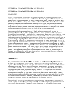 ENFERMEDAD CELÍACA Y PROBLEMAS RELACIONADOS DIAGNOSTICO