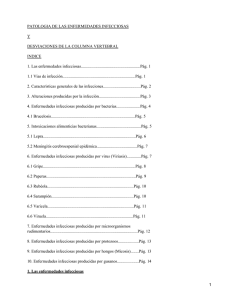 Enfermedades infecciosas. Desviaciones columna vertebral