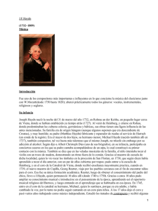 J.F.Haydn Fue uno de los compositores más importantes e influyentes en... (1732−1809) Música