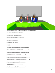 XII JORNADES CATALANES D'ESTUDIANTS D'INFERMERIA INDICE