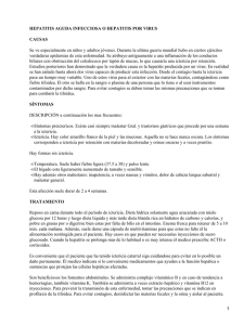 HEPATITIS AGUDA INFECCIOSA O HEPATITIS POR VIRUS CAUSAS