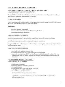TEMA 16: ESPAÑA DURANTE EL FRANQUISMO LA INSTITUCIONALIZACIÓN DEL RÉGIMEN •