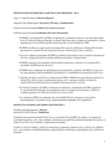 INSTITUTO DE ESTUDIOS DE LA REVOLUCION DEMOCRÃ TICA Director Ejecutivo Coyuntura
