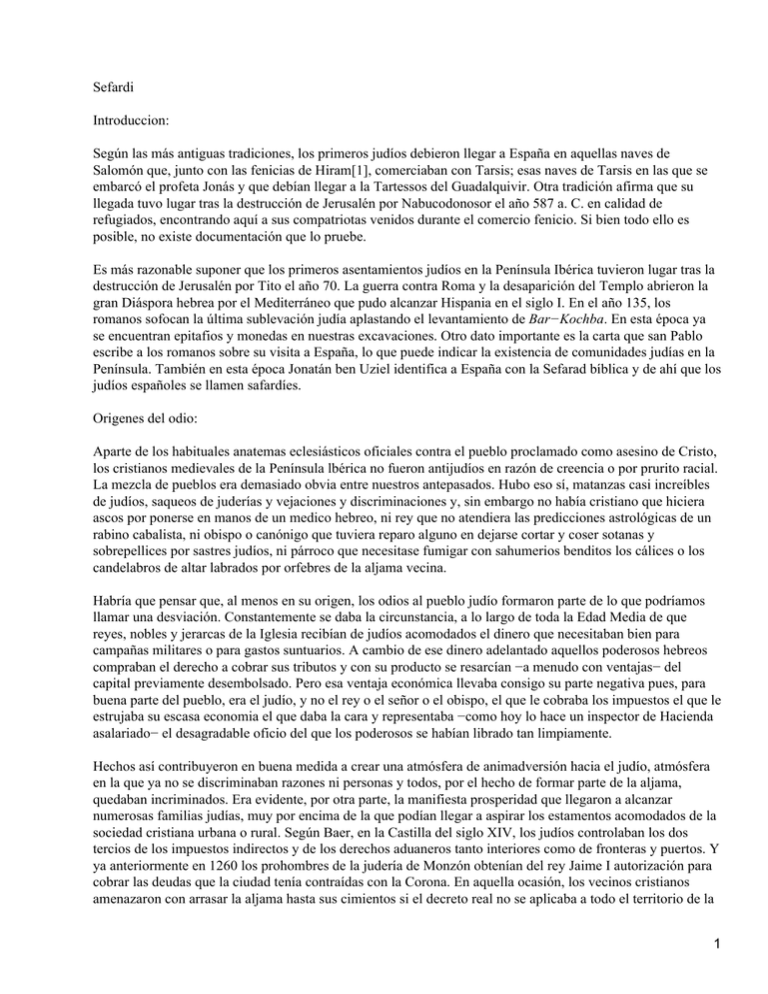 Historia Del Pueblo Jud o En Espa a