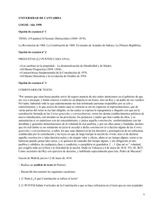 UNIVERSIDAD DE CANTABRIA LOGSE: Año 1998 Opción de examen nº 1