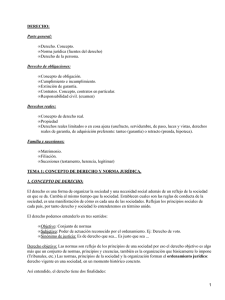 DERECHO: Parte general: Derecho de obligaciones: Derecho. Concepto.