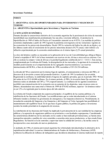 Inversiones turísticas en Argentina