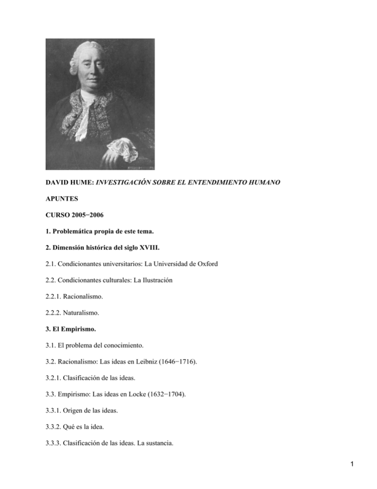 Investigación sobre el entendimiento humano; David Hume