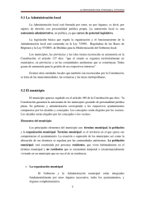 La Administración Local, el Municipio y la Provincia