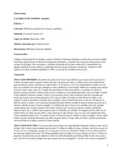 Ficha técnica LAZARILLO DE TORMES, Anónimo Edición: Colección: