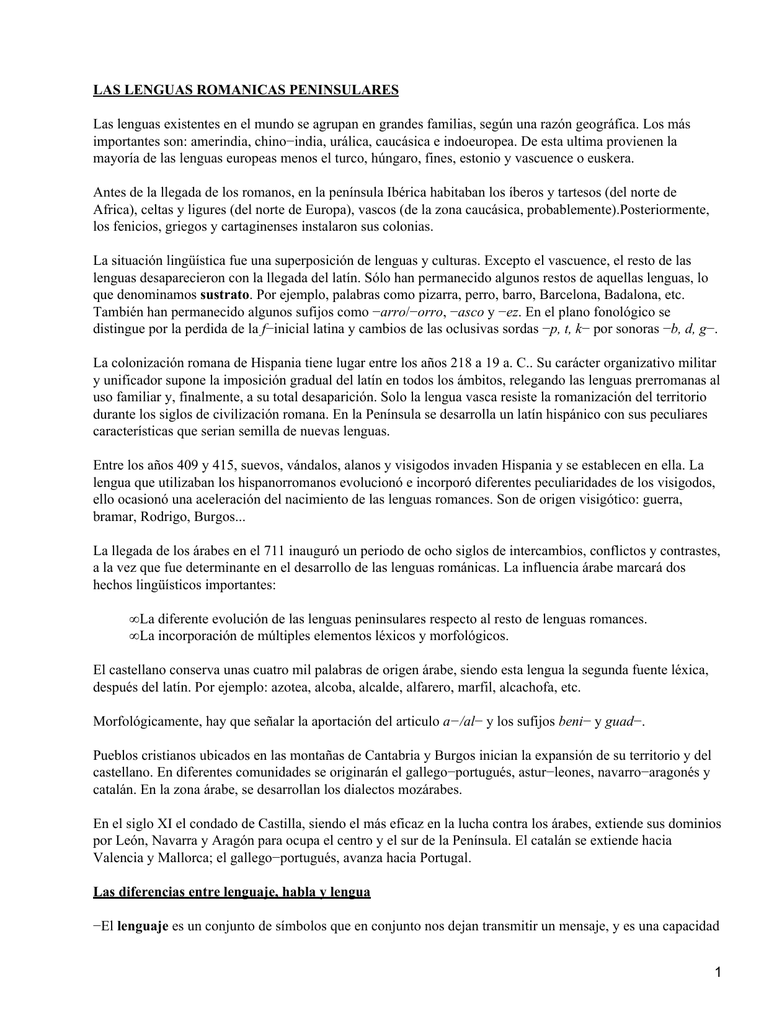 Lenguas peninsulares