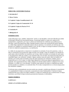 LOGICA INDICE DEL CONTENIDO PÁGINAS 4. Introducción 5 5. Marco Teórico