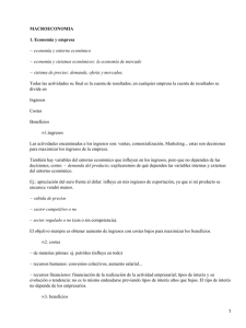 MACROECONOMIA 1. Economía y empresa − economía y entorno económico