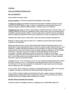 UNIDAD 6 EFECTOS JUR&Iacute;DICOS PERSONALES DEL MATRIMONIO Status jur&iacute;dico de la mujer casada.