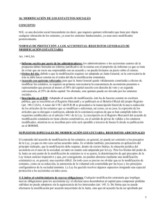 Modificaci&oacute;n estatutos sociales de una SA (Sociedad An&oacute;nima)
