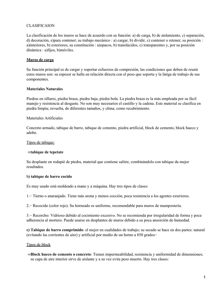 Muros de Carga y Divisorios