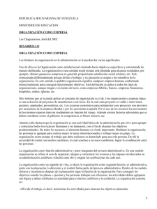 REPUBLICA BOLIVARIANA DE VENEZUELA MINISTERIO DE EDUCACION Los Chaguaramos, abril del 2002
