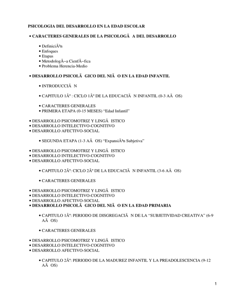 Psicolog a Del Desarrollo En La Edad Escolar